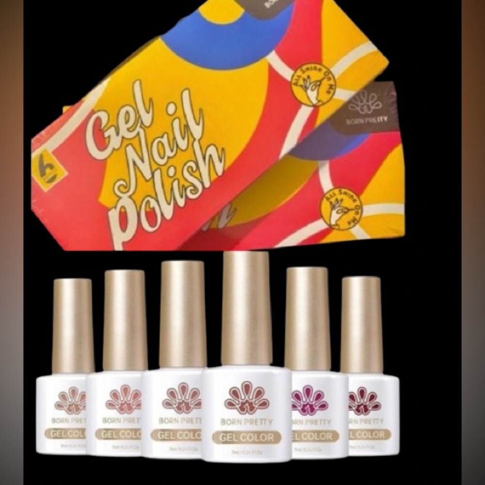 2 Boxes 12 Bottles (6 Bottles Each) Born Pretty Jelly Burgundy Gel Nail Polish